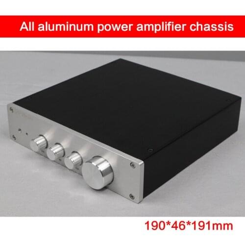 KYYSLB 190*46*191MM Aluminum Power Amplifier Chassis Tone Case DIY Power Supply Shell Pre-stage Audio Amplifier Box 2104