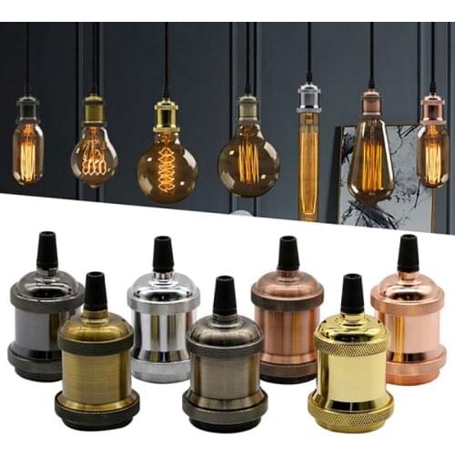 POLVAL Lamp Holder Vintage Edison Lamp Base 90-260V e27 Socket e26 Retro Pendant Bulb Socket Base Industrial Lampholder fitting