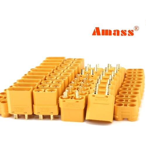 Amass 10 Pair XT90 Bullet Connectors Male Female Power Plugs Power RC LV Lipo Battery Motor
