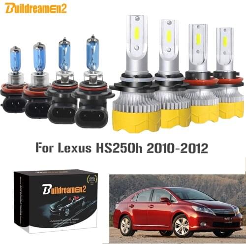 Buildreamen2 4 Pieces Auto 9005 H11 LED Halogen Headlamp Light Car Headlight High Low Beam 12V For Lexus HS250h 2010 2011 2012