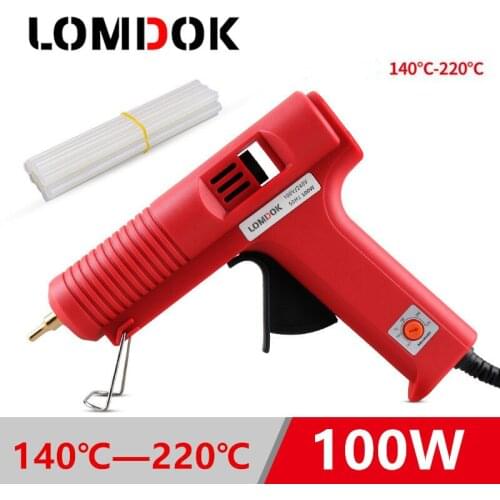 LOMDOK 100W Household hot melt glue gun glue stick glass sol Copper outlet glue gun Adjustable temperature Electric melting rod