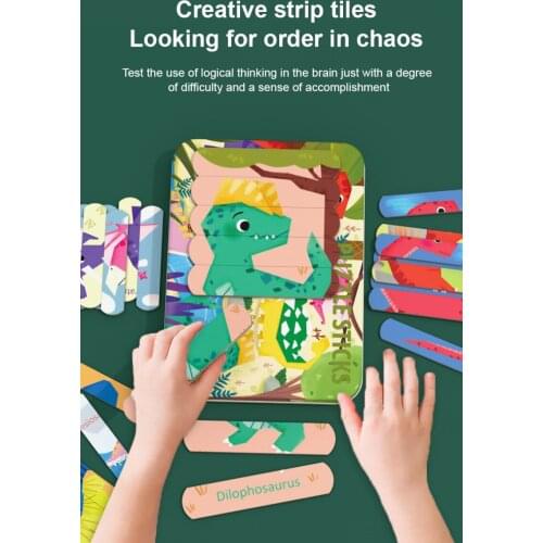 Iron Box Puzzle Childrens Early Education Enlightenment Cognition Dinosaur Princess Animal Puzzle Toys Gift