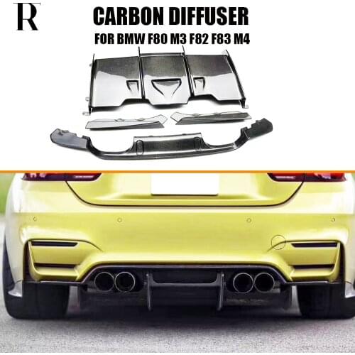 M3 M4 PSM Style Carbon Fiber Rear Bumper Diffuser for BMW F80 M3 Sedan F82 M4 Coupe & F83 M4 Convertible 12-19