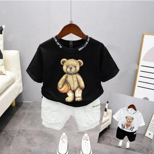 Boys Baby Fashion Infant Clothing Set Summer New Kids Cotton Cartoon T-Shirt Short Pants 2pcs Toddler Boy Sports Tracksuits 2-7Y