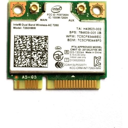 Intel Dual Band Wireless 7260 Intel7260 7260AC 7260HMW 2.4 y 5G 867M BT4.0 MiniPCIe Scheda Wireless WiF