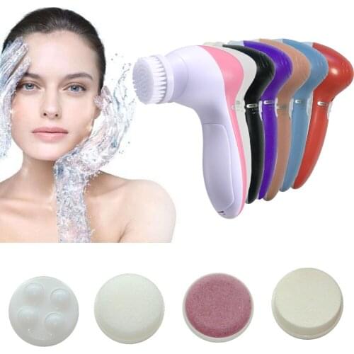 5 in 1 Electric Spin Brush Facial Cleaner Liffting Massager Machine Apparatus SPA Face Cleaning Cleanser Skin Care Spin Brushes