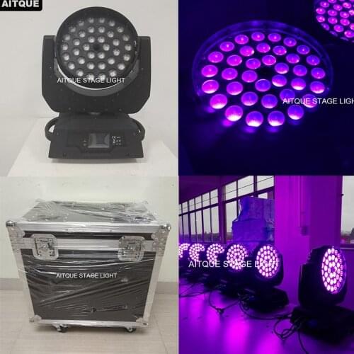 Flight Case)Ultraviolet party lights moving head led wash 36 18 rgbwa uv light party zoom moving head lights china 36x18 w
