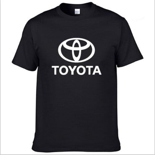Mens Short Sleeve Toyota Car Logo T-shirt Summer casual male solid colour Cotton T shirts Fashion Hip Hop Harajuku Men Clothes