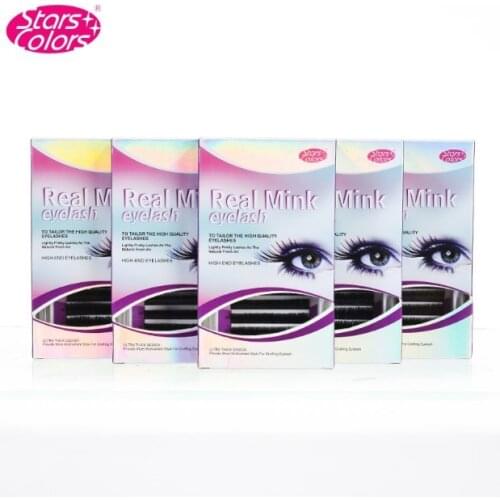 Stars Colors Imported light and comfortable soft nature real mink fur false eyelash grafting plant mink Fake eyelashes