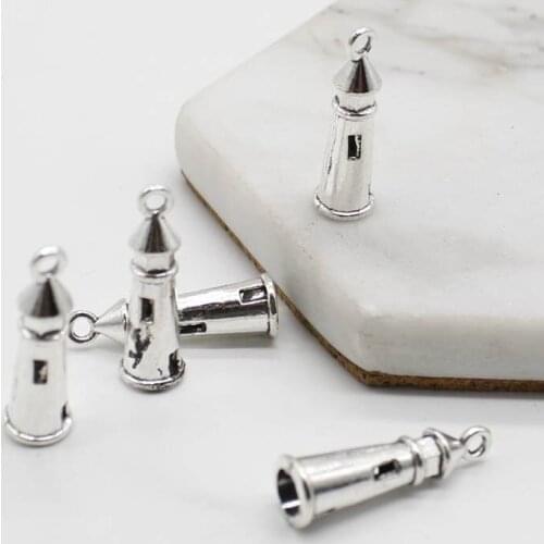 Personality Creative Lighthouse Pendant DIY Bracelet Necklace Earrings Pendant Vintage Handmade Pendant Alloy Jewelry Accessorie