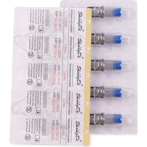 10Pcs Disposable Eyebrow Tattoo Cartridge Rotary Needles Permanent Makeup Nano Needle Tips Dr.Pen 5M1/7M1/9M1/11M1/13M1/15M1
