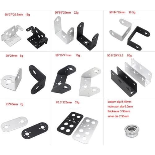 2pcs U-type Long Pan Single Axis Servo Bracket Sensor Mount Kit for Robot Arduino Compatible MG995 SG5010 Other 40x20x36mm