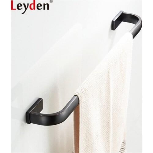 Leyden Oil Rubbed Bronze Solid Brass Wall Mounted Black Single Towel Bar Towel Holder Rail For Bathroom Accessories
