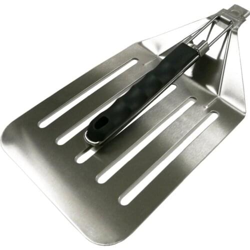 Stainless Steel Pizza Peel With Folding Handle Cake Lifter Transfer Tray Shovel Pastry Spatula Moving Plate Holder Baking Tool