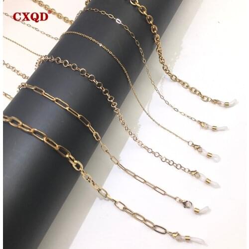 Fashion Stainless Steel Hang Masks Chain Gold Choker Hot Glasses Holder Sunglasses Eyewear Rope Necklace Cord Gift