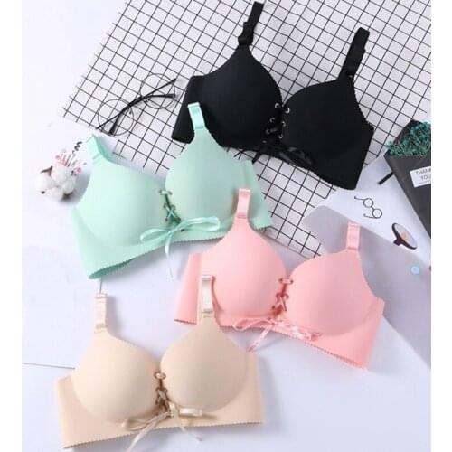 Fashion Women Lace Up Bras Sexy Seamless Push Up Bras Brassiere Gather Adjustable Intimates 1