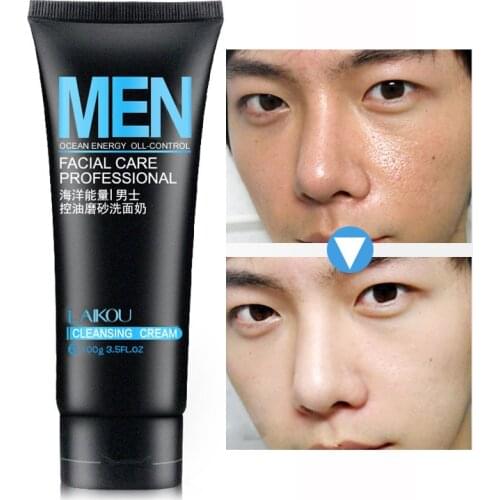 100ml Men Facial Cleanser Face Washing Moisturizing Man Skin Care Oil Control Blackhead Remove Scrub Cosmetics Deep Norishing