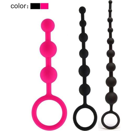 Soft Silicone Butt Plug Long Anal Plug Beads NO Vibrator For Women Orgasm Vagina Clit Ass Massage Gays Masturbation