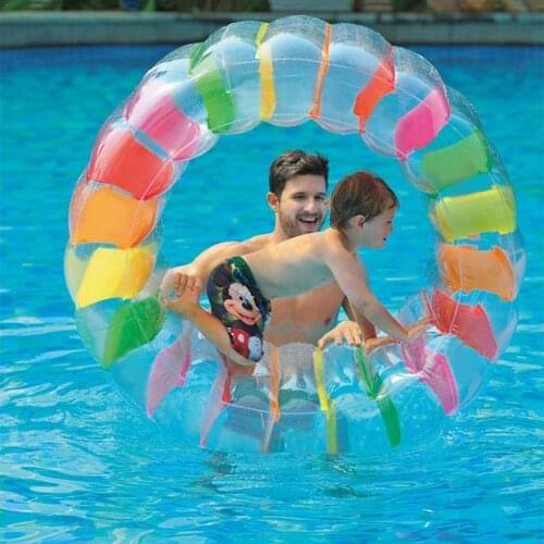 Inflatable Water Wheel Roller Float MultifunctionWater Wheel Toy For Children Kids Swimming Pool Toys Grass Crawling Roller Toy
