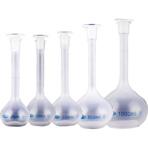 New School Lab Plastic Clear Vase Shape Measuring Flask Bottle With Stopper Long Neck Volumetric Durable Experiment Heatproof#63