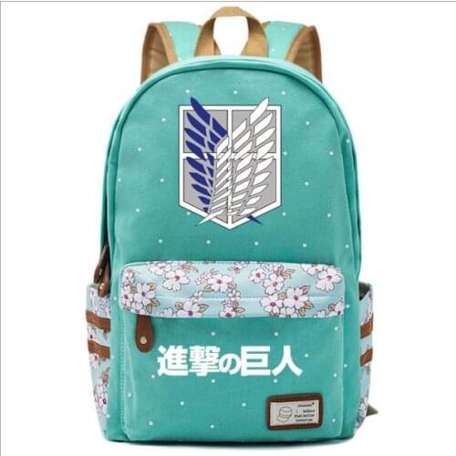 New Anime Attack on Titan Backpack Canvas Bag Eren Jager Ackerman School Bags Girl Mochila Feminina Notebook Bag Cosplay