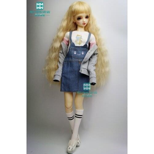 BJD accessories doll clothes for 1/3 BJD doll fashion casual denim skirt Cardigan sock