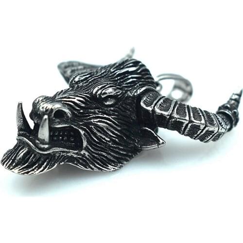 Stainless Steel Pendant Bull Head Shape Necklace Pendant For DIY Car Bag Pendant Belt Trinkets Jewelry Accessories Wholesale