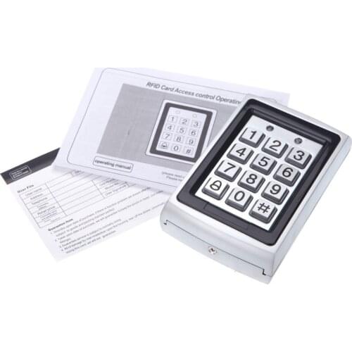 Complete RFID Access Control System Kit Independent Metal Keyboard Electronic Lock Power Supply DC12V Door Outlet With 125KHz