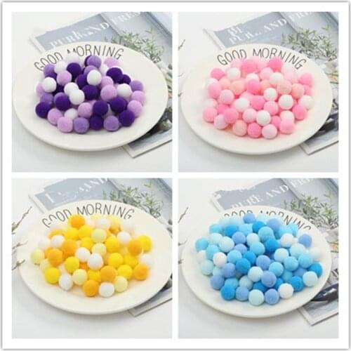 500pcs 10mm High Elasticity Polyester Pompoms Mini Pom Poms Fluffy Craft Embellishments For Kids DIY Garment 7 Colors Collection