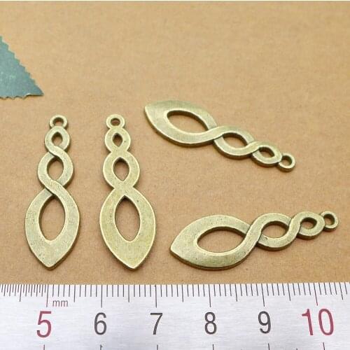 Twist 8/number/digit shape alloy diy antique bronze charm pendant jewelry findings free shipping 35*11mm 100pcs