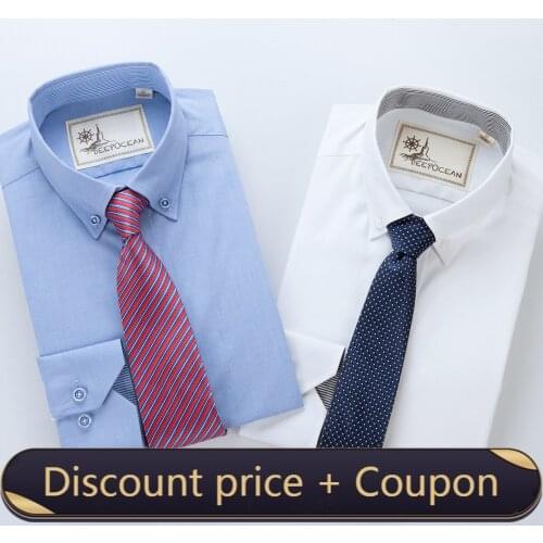 DEEPOCEAN Oxford shirt long sleeve business casual shirt Korean style slim men
