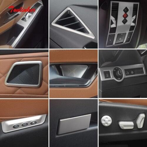 Tonlinker Interior Moulding Part Cover Sticker For Citroen DS7 Crossback 2018-21 Car Styling 1/4PCS ABS/Metal Silver Matte Style