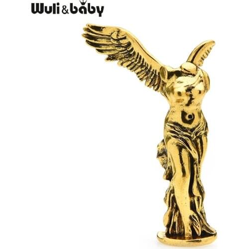 Wuli&baby Vintage Angel Brooches Women Men 2-color Medical Hospital Angel Figure Party Casual Office Brooch Pins Gifts
