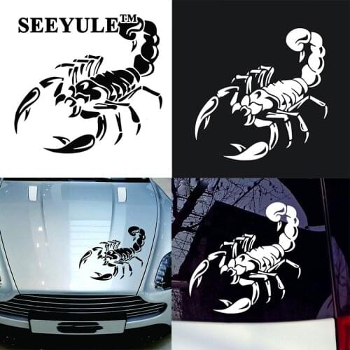 1pc SEEYULE Dangerous Scorpion Style Reflective Car Sticker Emblem Fuel Tank Cover Vinyl Decal For all cars for VW Golf