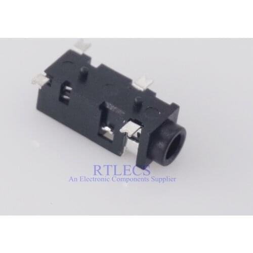 10pcs Phone Jack 2.5 mm 4 Pin 3 Pole Stereo Audio Socket Internal Switch Board Guide TRS Right Angle Surface Mount Reflow Solder