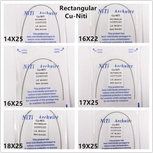 10packs Dental Orthodontic Copper Rectangular Cu-Niti Arch Wires Damon Form 10pcs Totally