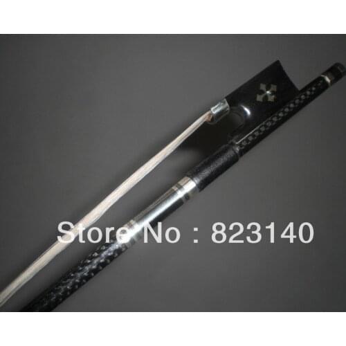 2 PCs Nice Strong Carbon Fiber Bow 4/4 with grillwork Ebony Frog