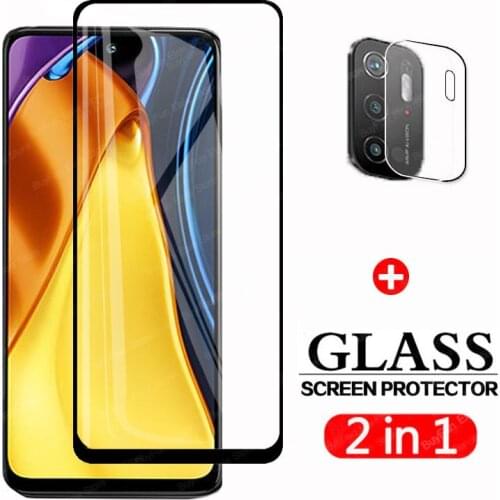 2 in 1 Screen Protective Glass for Xiaomi Poco M3 Pro Tempered Protector Camera Lens Film for Poco M3+ 6.5'' Protective Glass
