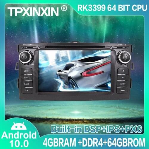 4G+64GB Android 10.0 For Toyota Auris 2006-2012 Car GPS Navigation Player Car Multimedia Player Head Unit Tape Recorder IPS DSP