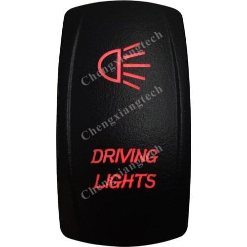 Red Led Car Boat Dashboard Light Rocker Toggle Switch Driving Lights 5P ON OFF SPST for Carling ARB Narva 4x4 Style