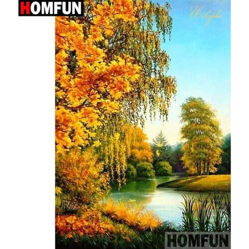 HOMFUN Full Square/Round Drill 5D DIY Diamond Painting "Tree scenery"3D Diamond Embroidery Cross Stitch Home Decor A19901