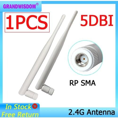 2.4 GHz WiFi Antenna 5dBi Aerial RP-SMA Male Connector 2.4ghz antena wi fi antenne For PCI Card USB Wireless Router Wifi Booster