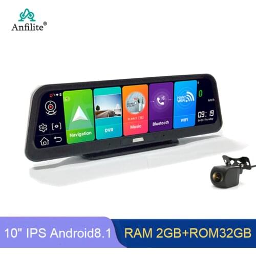 Anfilite Car GPS Navigation Android 8.1 4G ADAS Full HD 1080P DVR portable truck Auto navigator europe map 10 inch Sat nav