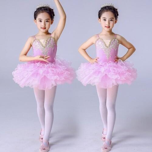 Ballet Tutu Tulle Dress Sleeveless Gymnastics Leotard Child Kids Pink Lace Ballet Leotard For Girl Ballerina Dress Professional