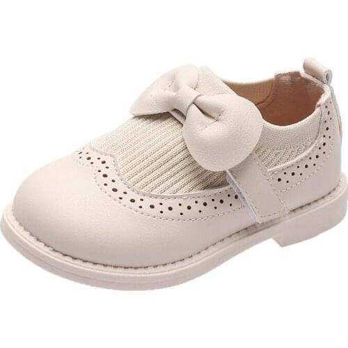 Kids Shoes Girls School Leather Shoes For Baby Child Leather Shoes Boys Black Flats White Casual Shoes Non-slip Toddlers Sneaker