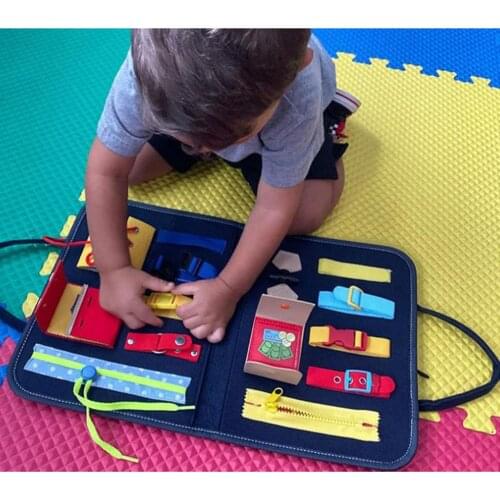 Baby Busy Board Montessori Toys Activity Board Children Learn To Button Dress Board Educational Skills Toys