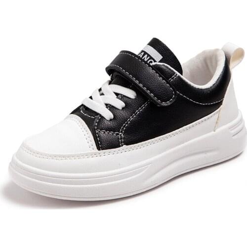 New Fashion Breathble Vulcanized Children Girls Boys Sneakers Pu Leather Platform Casual Lace Up Little White Shoes an1000201000