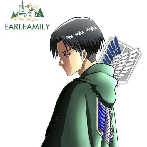EARLFAMILY 13cm x 10.3cm Levi Graphics Car Sticker for Attack on Titan Cool Anime Waterproof Decals JDM ATV VAN Car Wrap