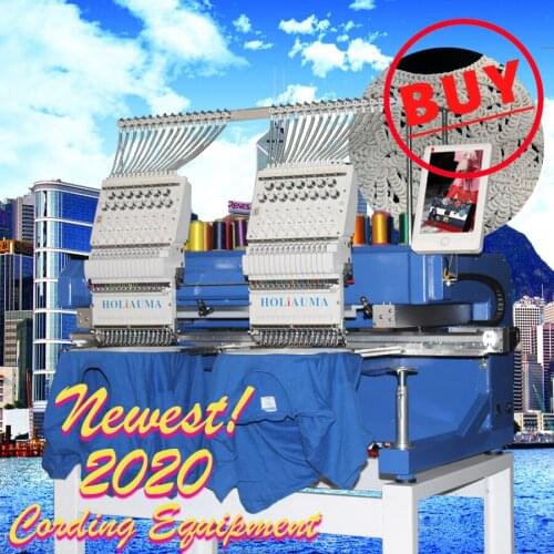 HOLiAUMA Portable 2 Head 15/12 needles Multi function Computerized Embroidery Machine with brother tze631 best price