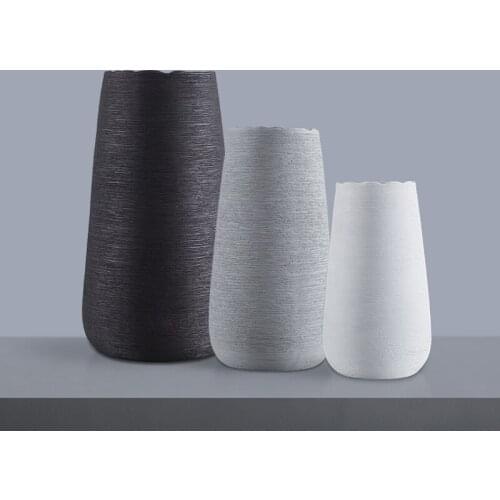 Ceramic Hand-drawing Vase Home Decoration Decoration White Flower Home Living Room Decoration Jewelry